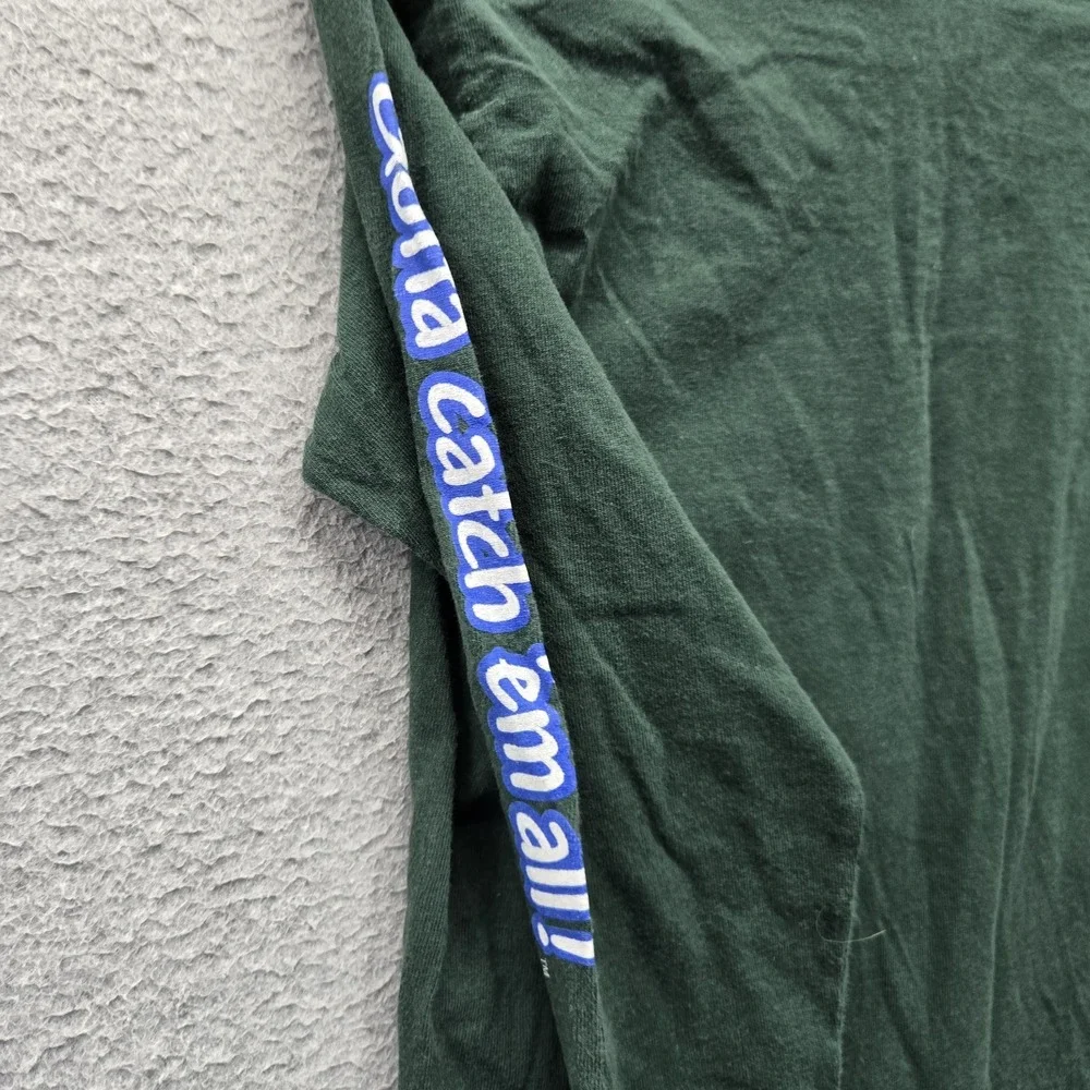VINTAGE Pokemon x Nintendo Boys Shirt M Green Graphic Characters